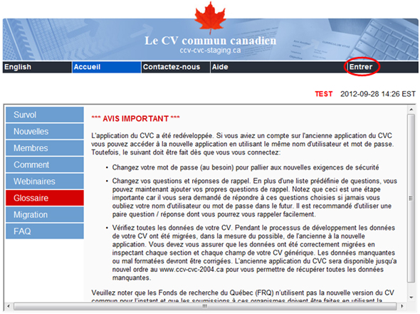 écran avis important