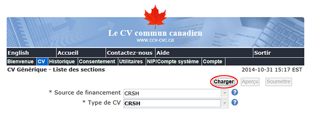 écran choix de source de financement